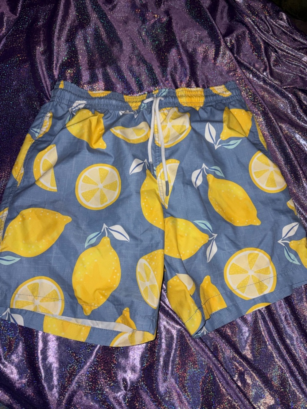 Mens Lemon Swim Trunks